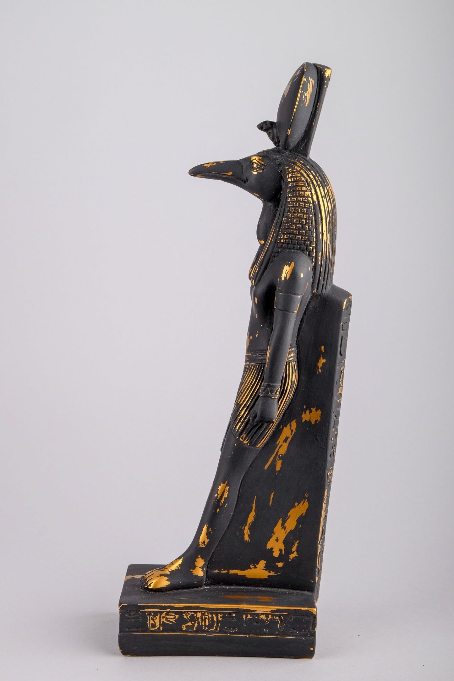 Ancient Egyptian statue of Thoth God of moon, magic, and master of knowledge - Handcrafted in acombination of gold and black Made in Egypt