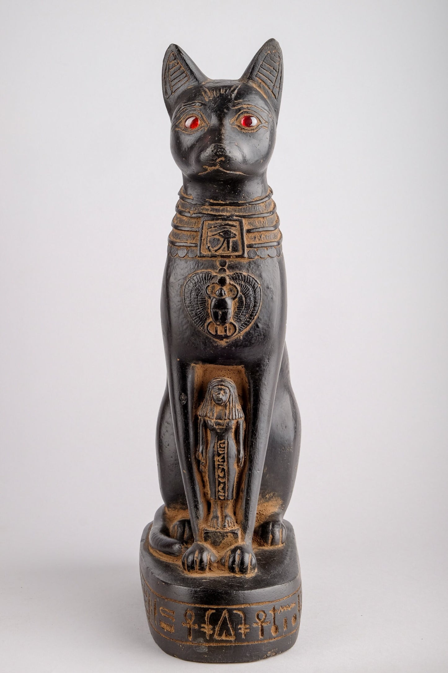 Handmade Bastet goddess statue - home decor cat - Cat statue - heavy black stone made in Egypt