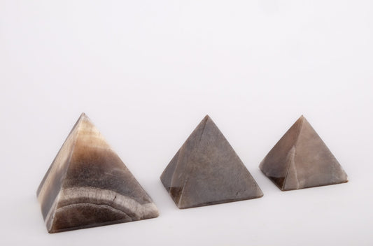 Vintage pyramids of Egypt Set - Set of 3 Pyramid- Egyptian Pyramids - EGYPTIAN Home Decor - Gray Alabaster Stone made in Egypt