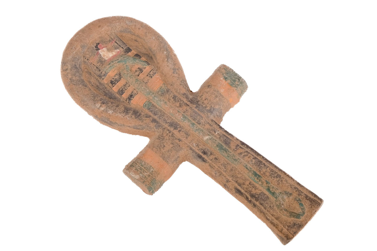 Egyptian Ankh ( key of life ) of god Ptah with Ptah stick Altar statue limestone made in Egypt