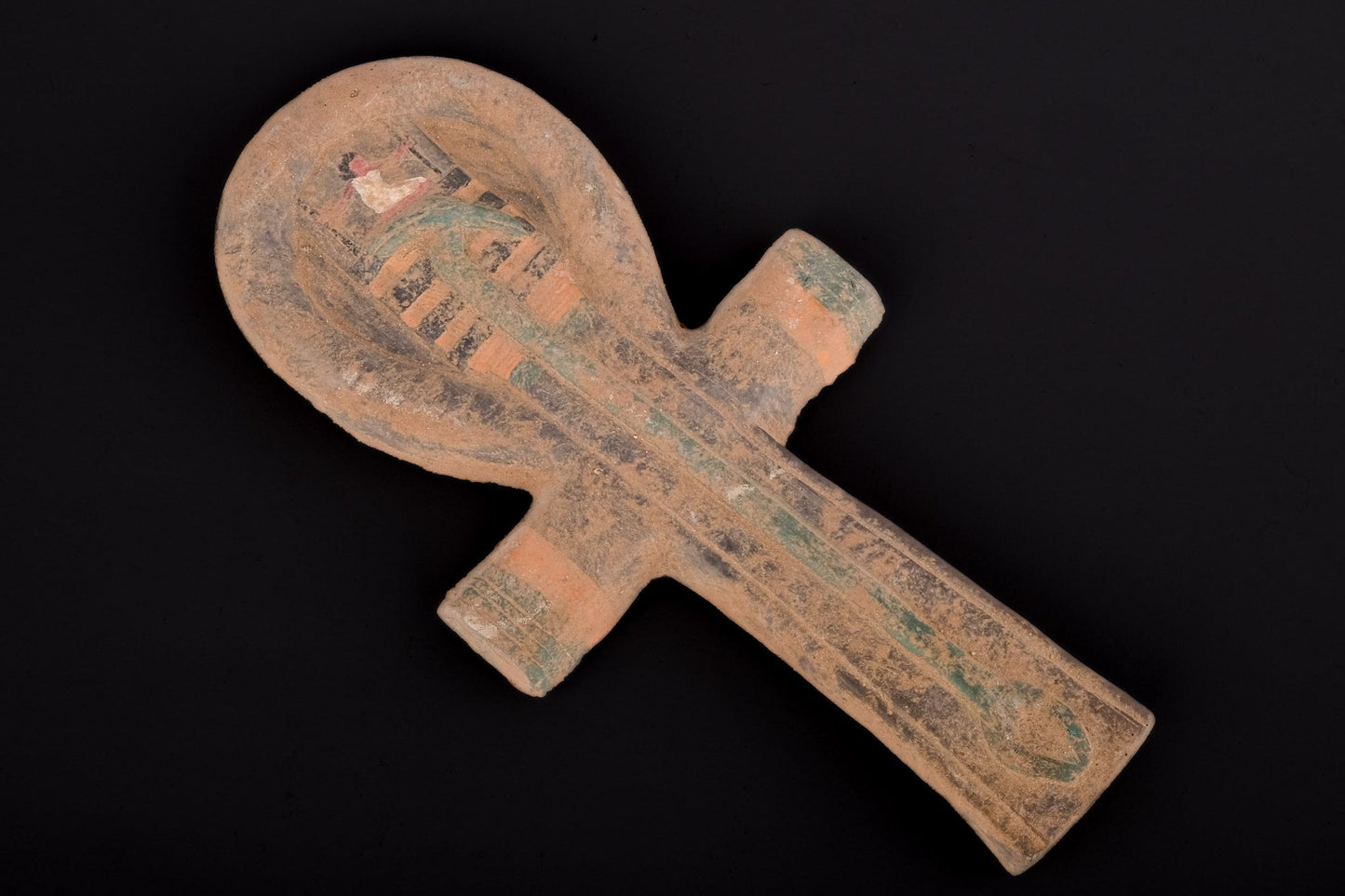 Egyptian Ankh ( key of life ) of god Ptah with Ptah stick Altar statue limestone made in Egypt