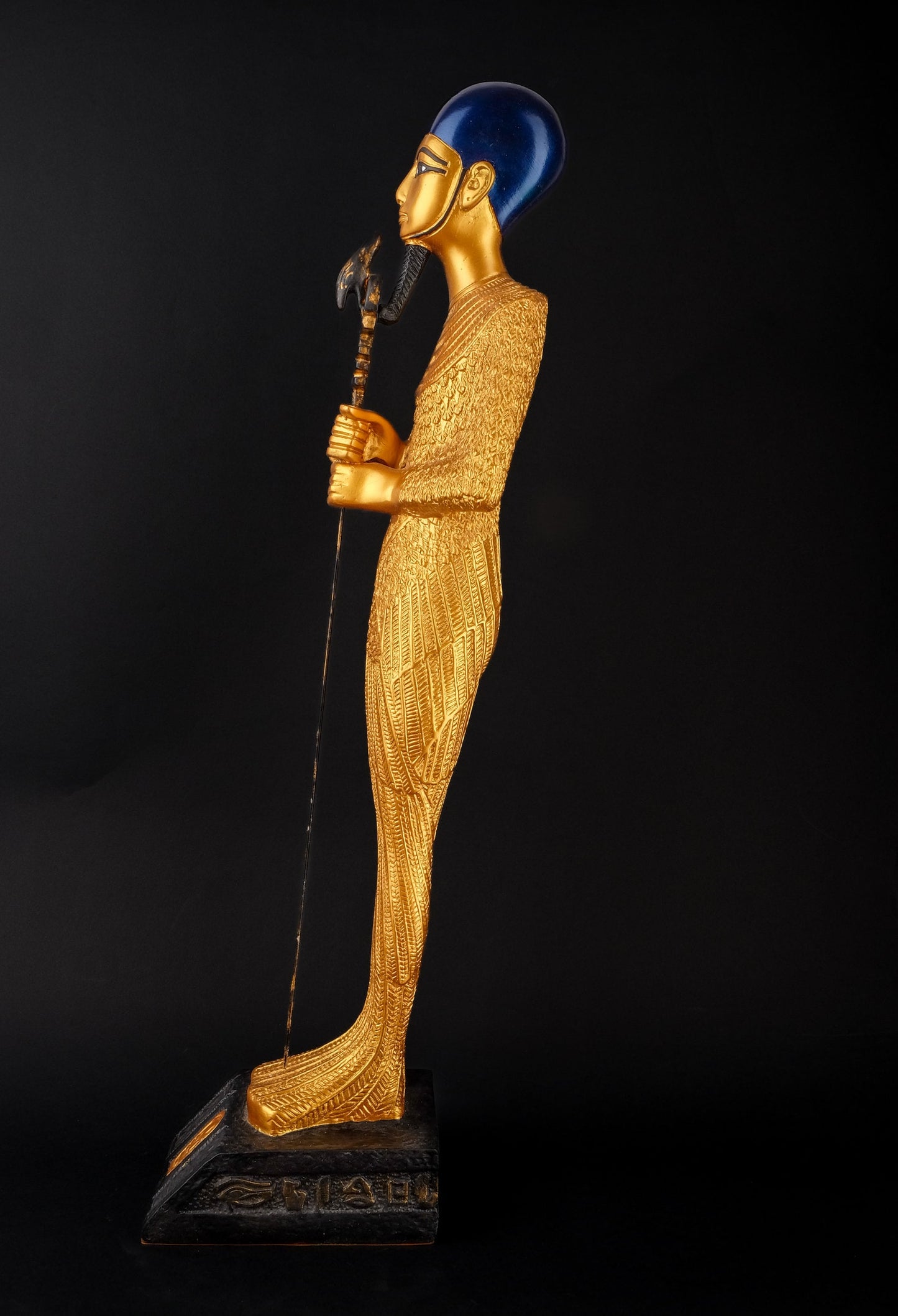 Ancient Egyptian statue of Ptah Large Heavy stone hand painted made in Egypt.