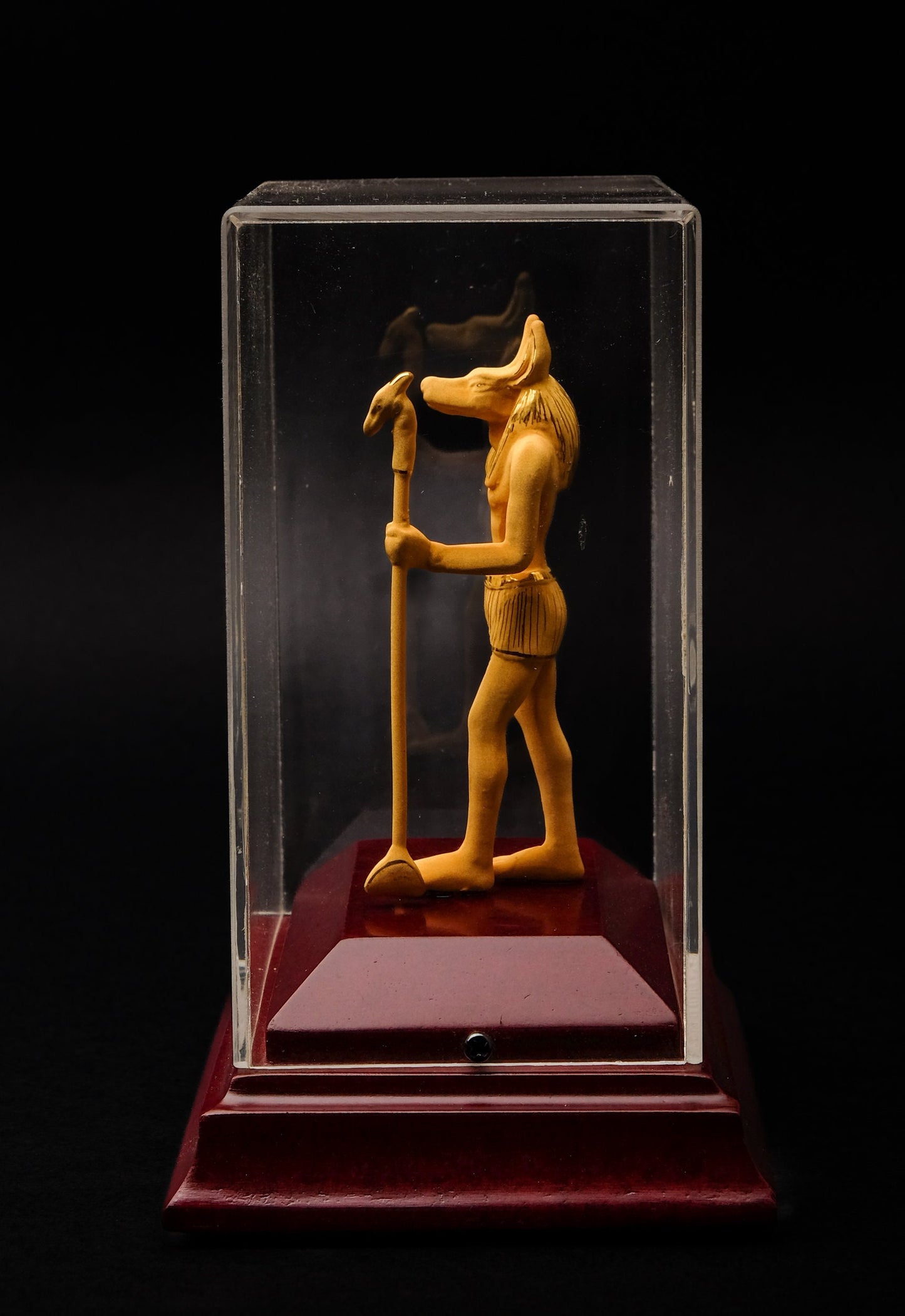 Unique ancient Egyptian statue of Anubis inside beautiful Glass Box made in Egypt