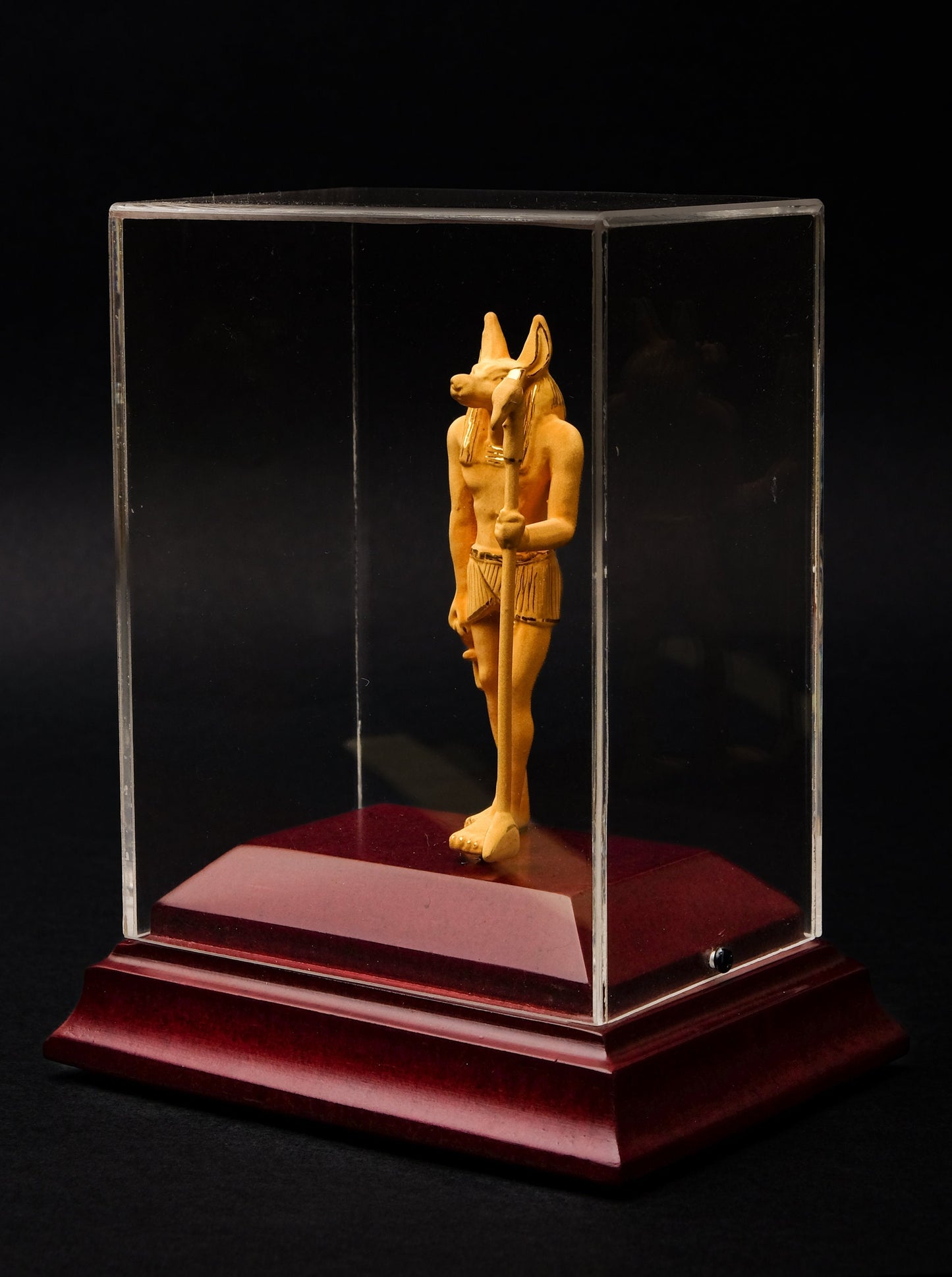 Unique ancient Egyptian statue of Anubis inside beautiful Glass Box made in Egypt