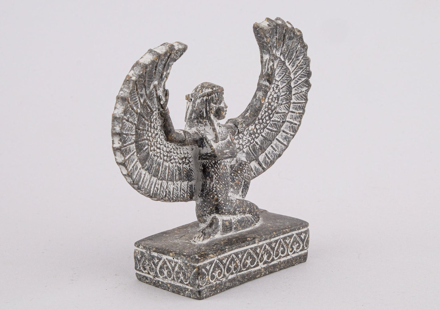 Statue of Egyptian Goddess Isis open wings granite stone made in Egypt