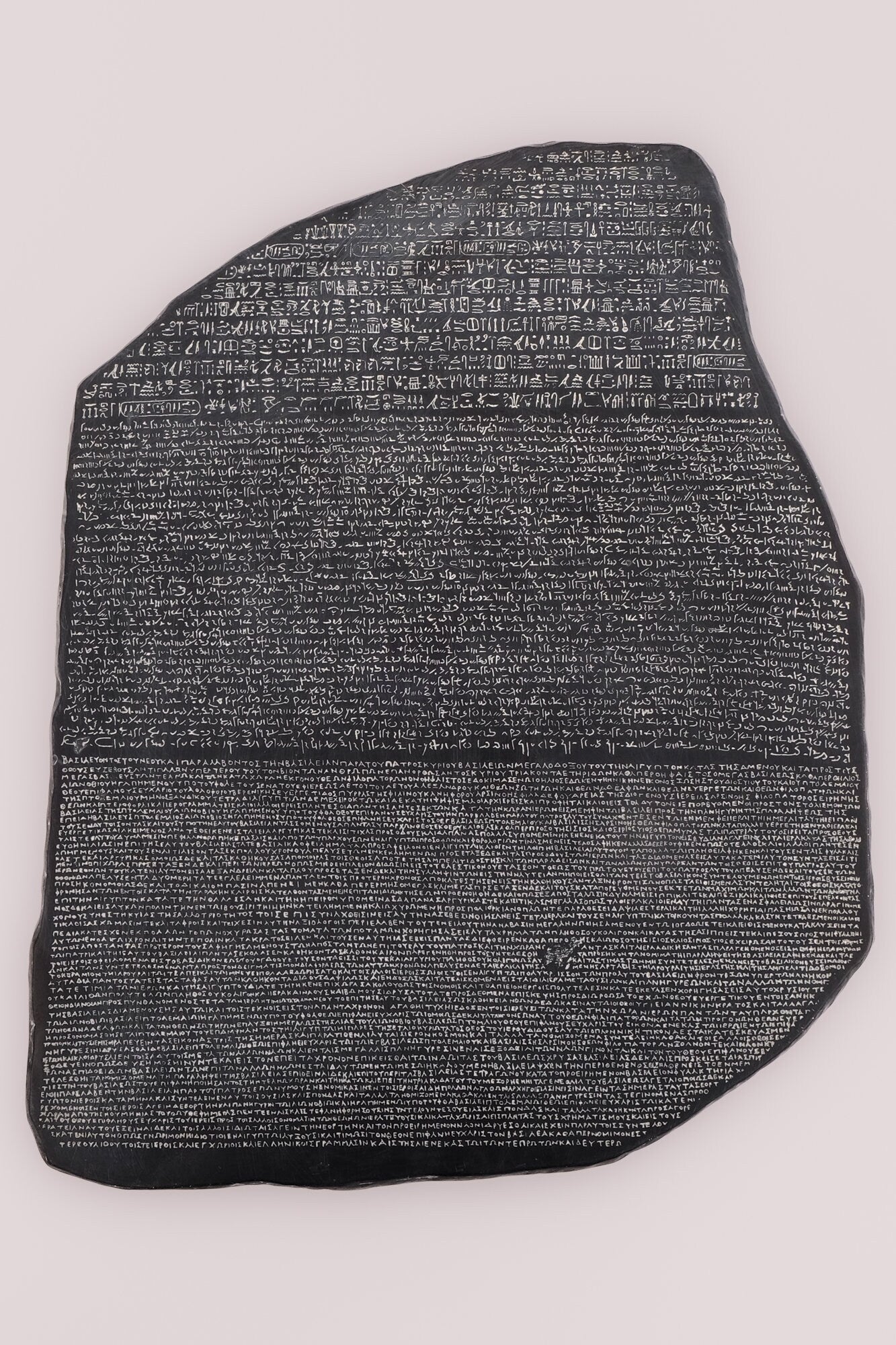 Rosetta Stone Sculpture Replica Egyptian Art Handmade Wall Relief with real touching inscriptions made in Egypt