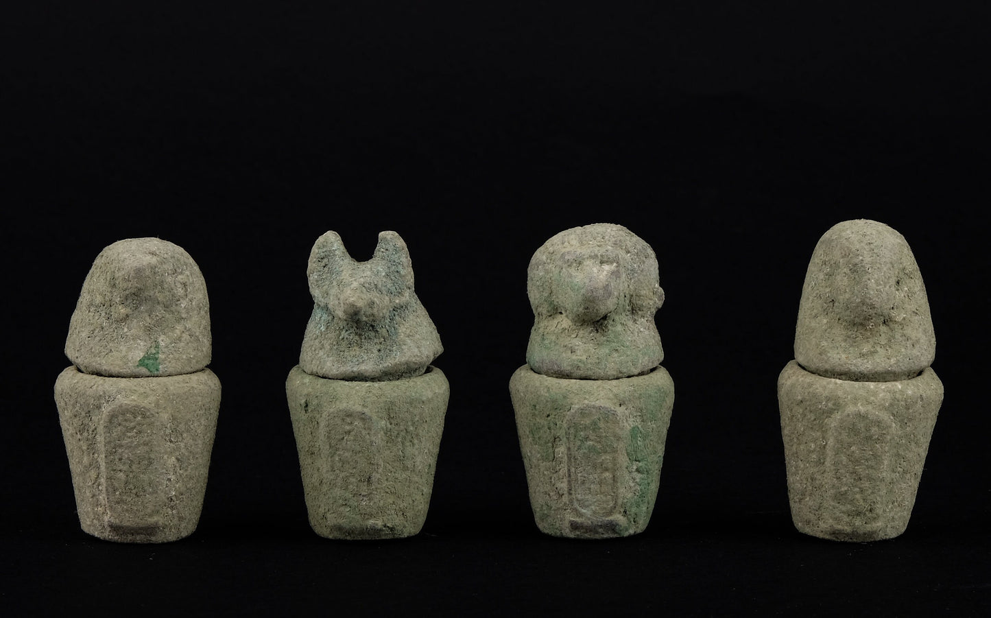 Ancient Egyptian Canopic jars Sons of Horus sculpture Set four Egyptian Art heavy Bronze made in Egypt