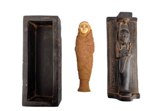 Unique Ancient Egyptian Mummy Box of Isis Black heavy stone made in Egypt