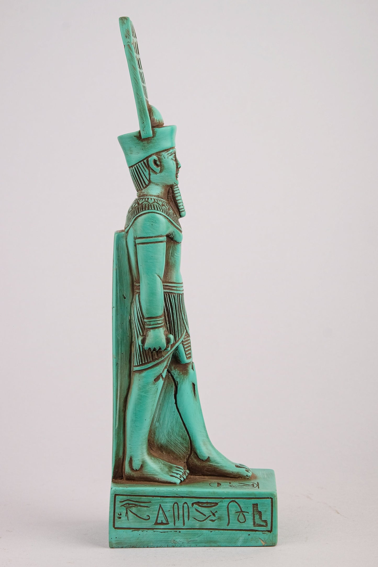 Statue of Egyptian Art Amun Ra green stone made in Egypt