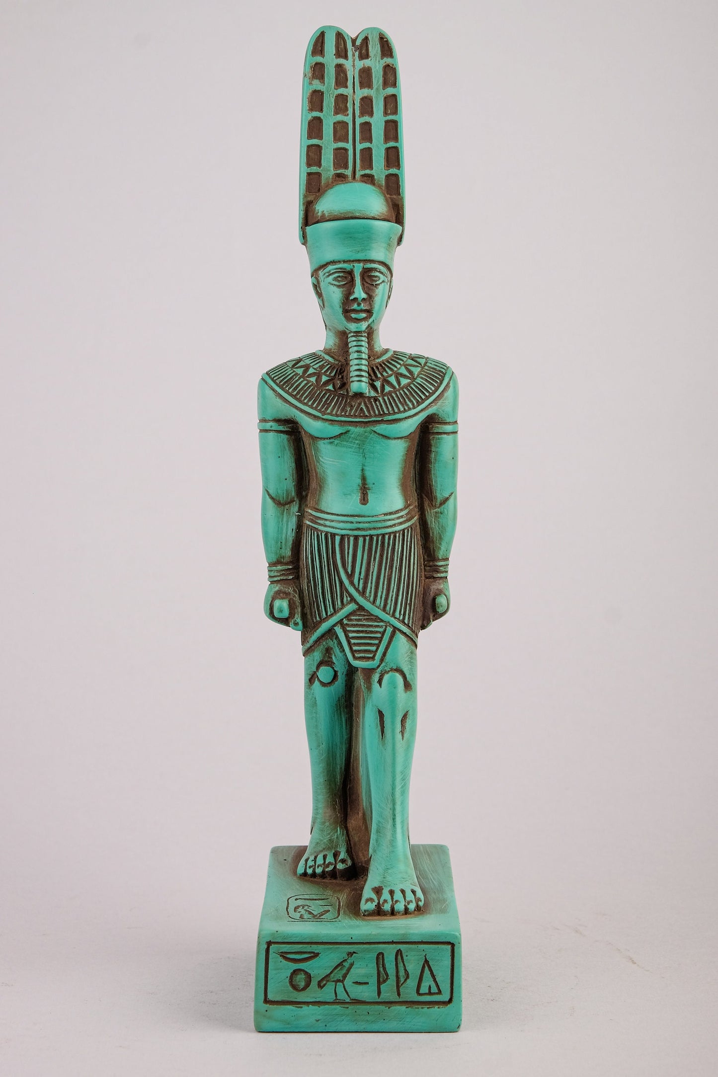 Statue of Egyptian Art Amun Ra green stone made in Egypt