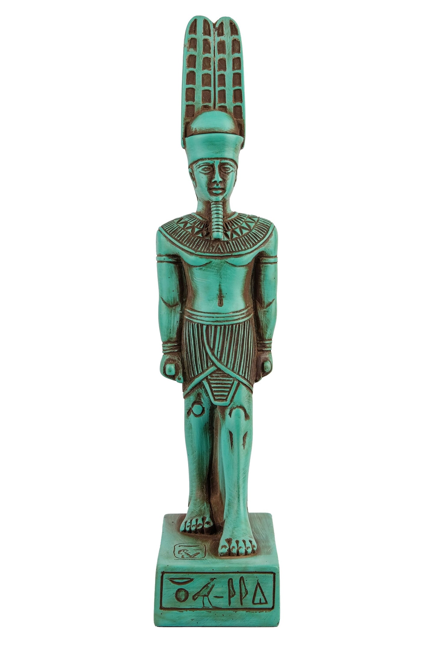 Statue of Egyptian Art Amun Ra green stone made in Egypt