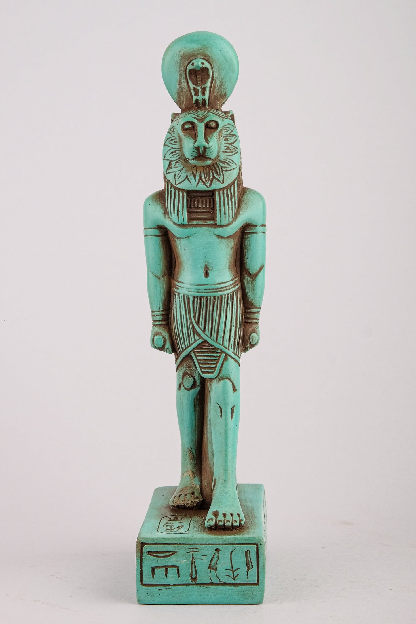 Ancient Egyptian statue of Sekhmet, also spelled of Sakhmet a symbol of war made of green stone made in Egypt