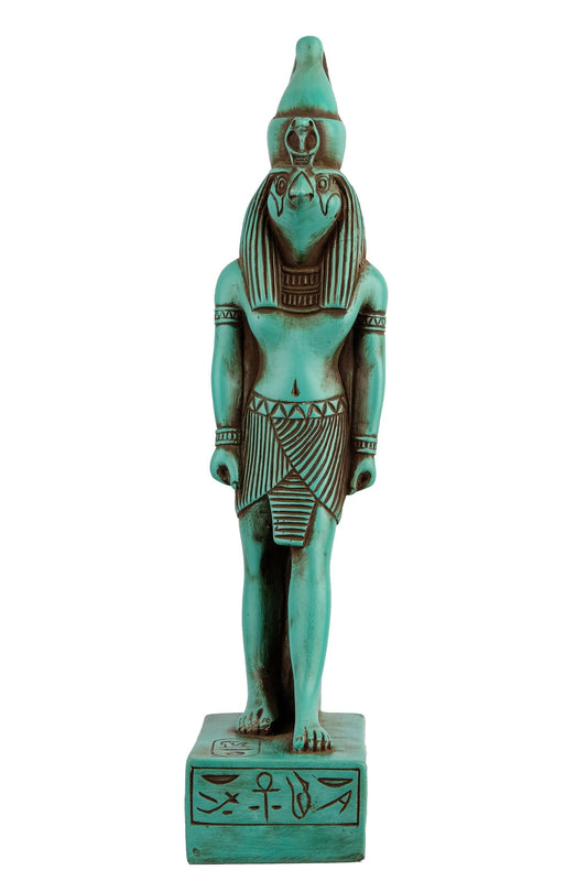 Statue Horus Falcon Headed God of Sky standing unique art Sculpture large green stone made in Egypt