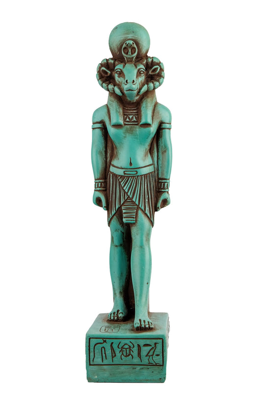 Ancient Egyptian Statue of Khnum of poters source of the Nile Egyptian Art green stone made in Egypt