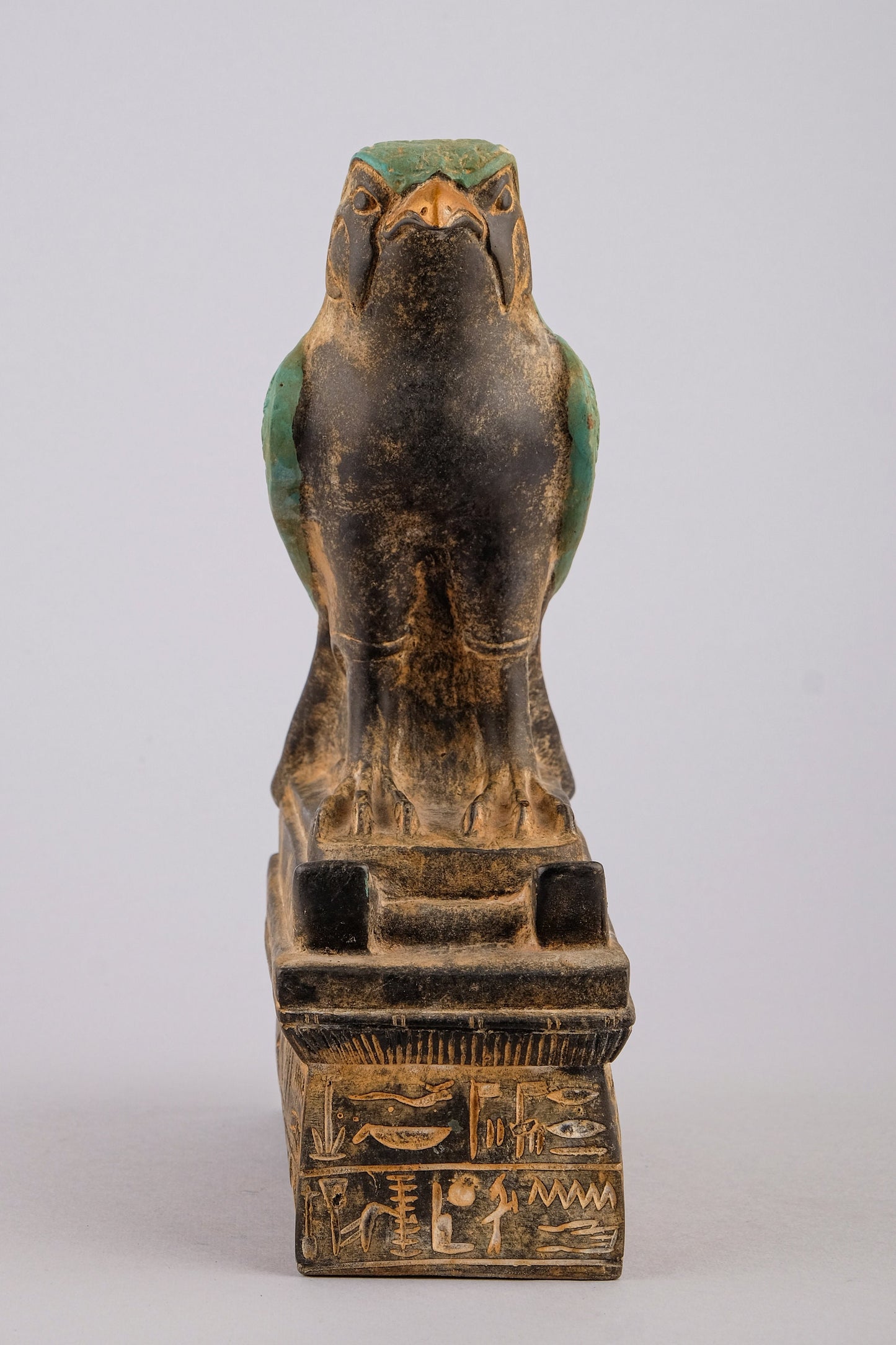 Statue of Horus god Falcon Bird heavy solid stone made in Egypt