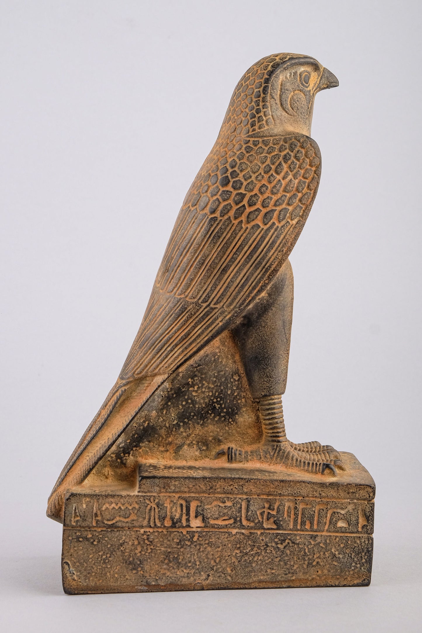 Statue of Horus god Falcon Bird heavy solid stone made in Egypt