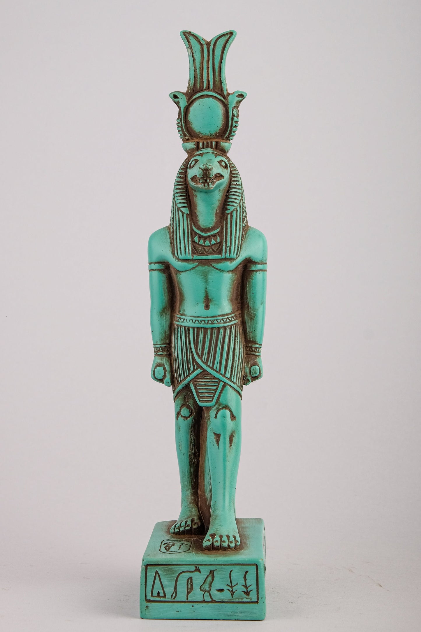 Statue of Egyptian Sobek crocodile symbol of the Nile Sobek (also called Sebek) he is associated Nile crocodile green stone Made in Egypt.