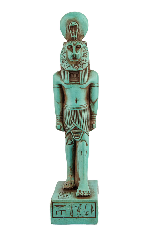 Ancient Egyptian statue of Sekhmet, also spelled of Sakhmet a symbol of war made of green stone made in Egypt