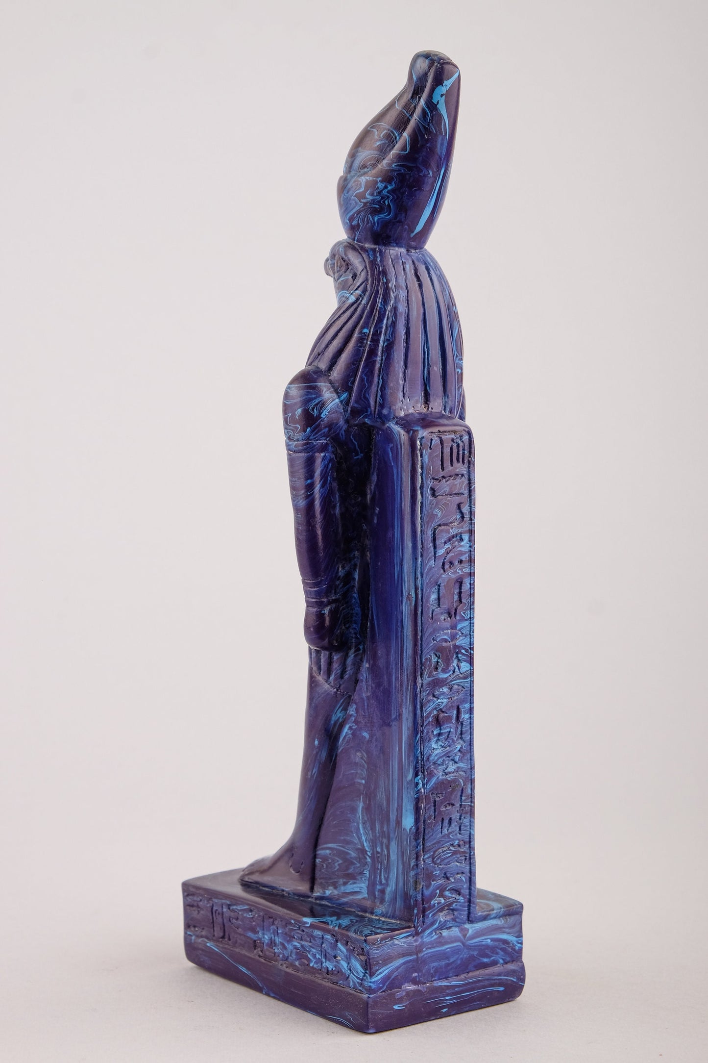 Statue Horus Falcon Headed God of Sky standing unique art Sculpture blue made in Egypt