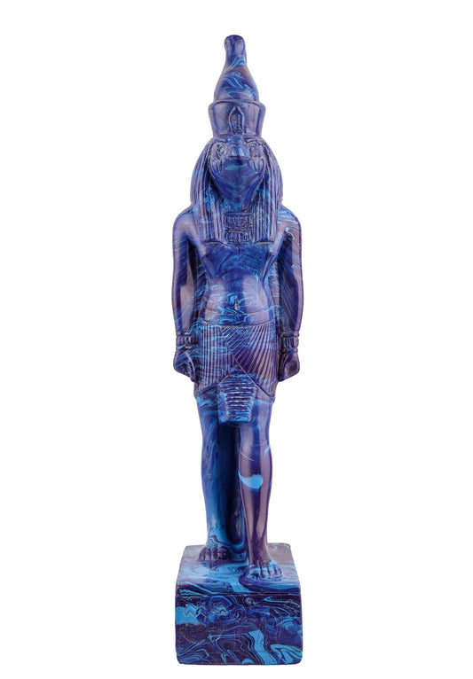 Statue Horus Falcon Headed God of Sky standing unique art Sculpture blue stone made in Egypt