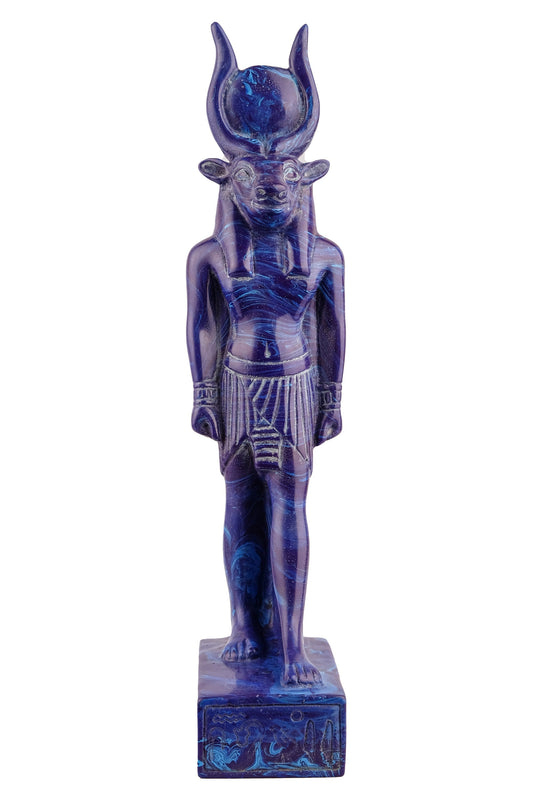 Vintage Ancient Egyptian statue of goddess Hathor heavy Unique Blue color Made in Egypt