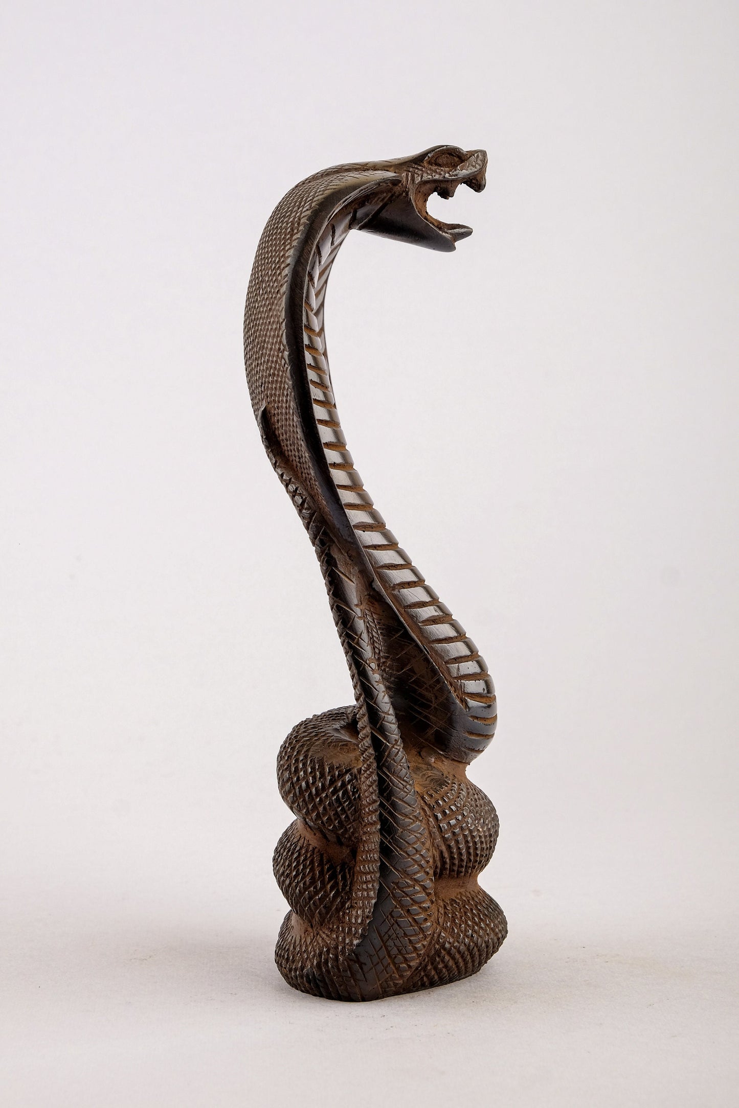 The mighty Uraes - Ancient Egyptian Cobra - Replica Altar statue Flawlessly carved from black basalt stone - Handmade in Egypt