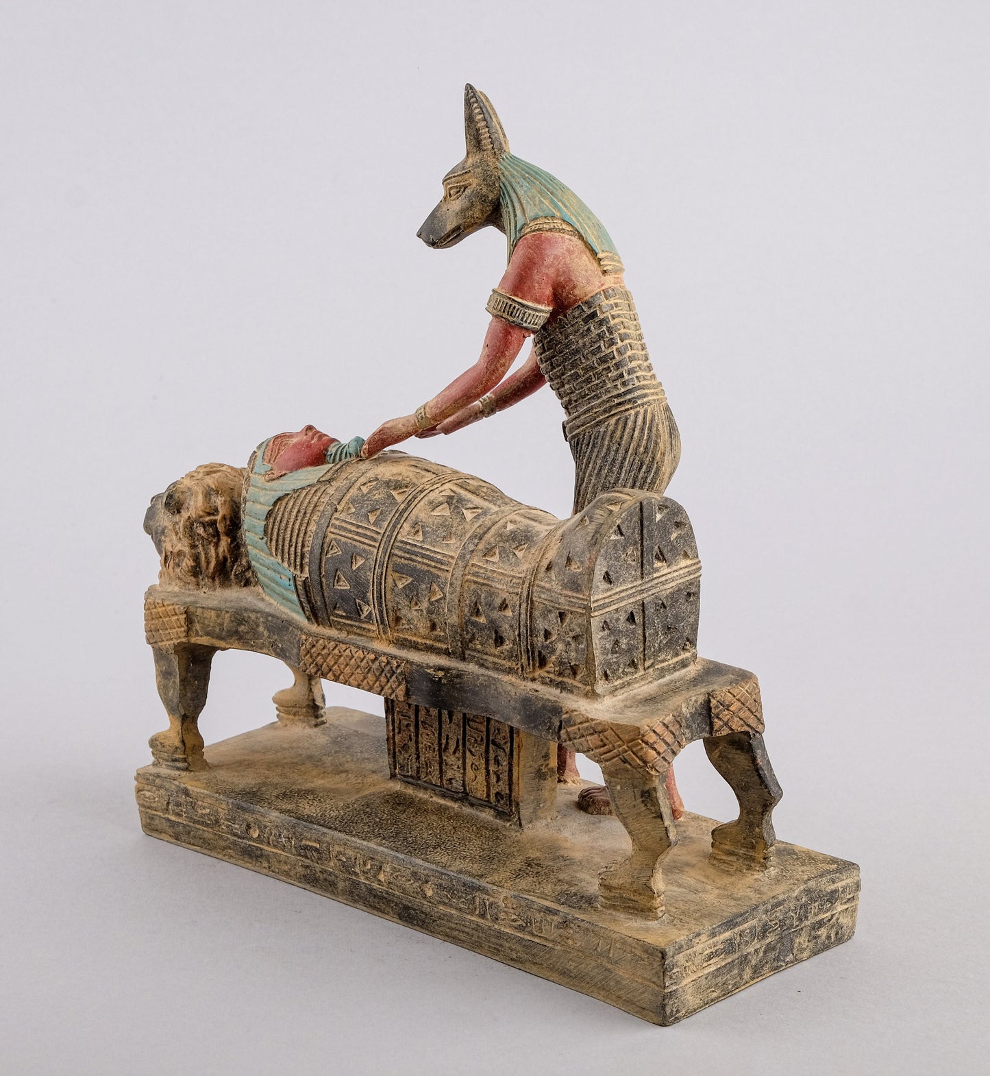 unique ancient Egyptian statue of Anubis symbol of afterlife mummify king Tutankhamun, Manifest piece made in Egypt