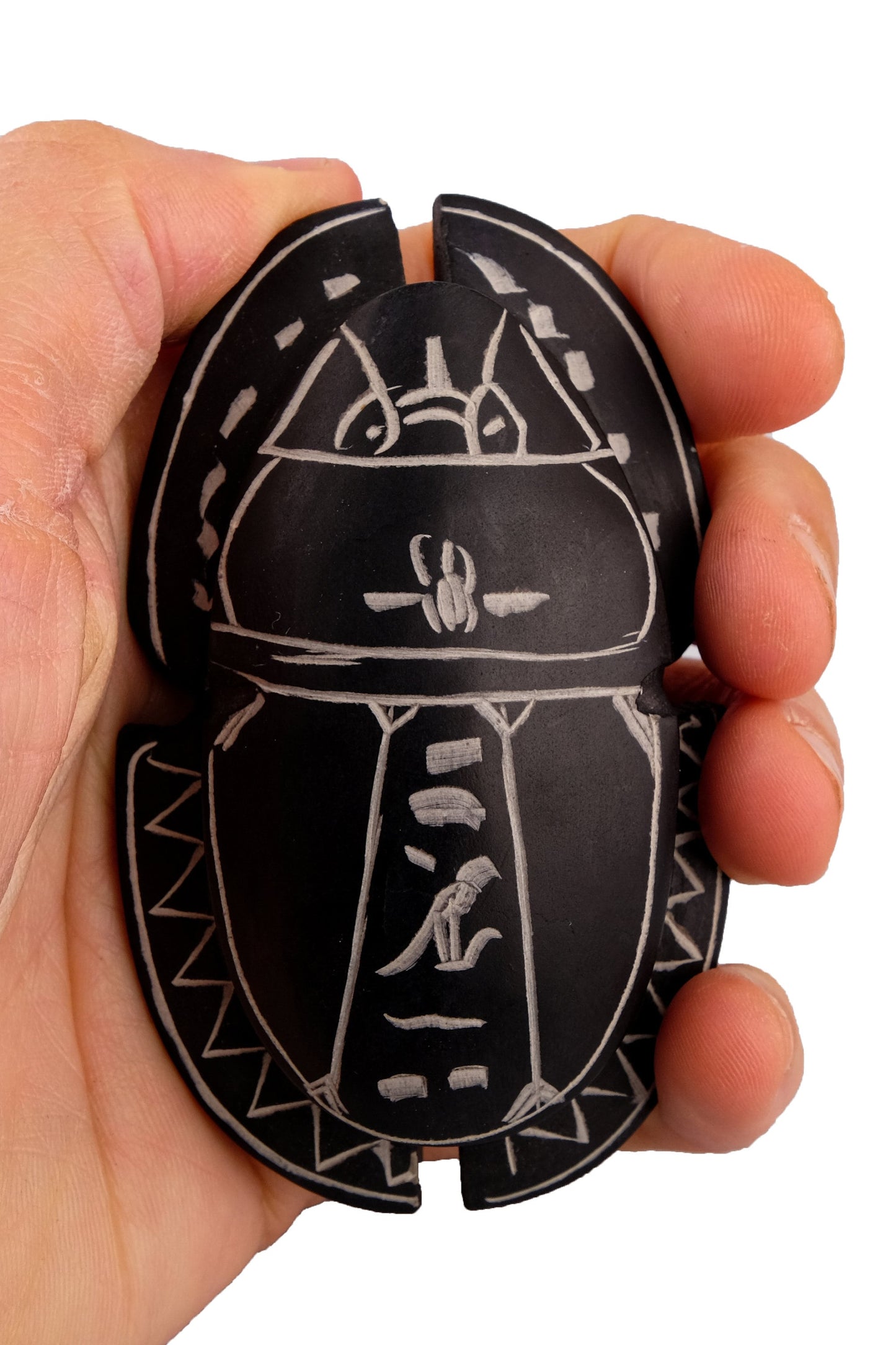 Unique Ancient Egyptian Sacred Scarab winged black stone made in Egypt