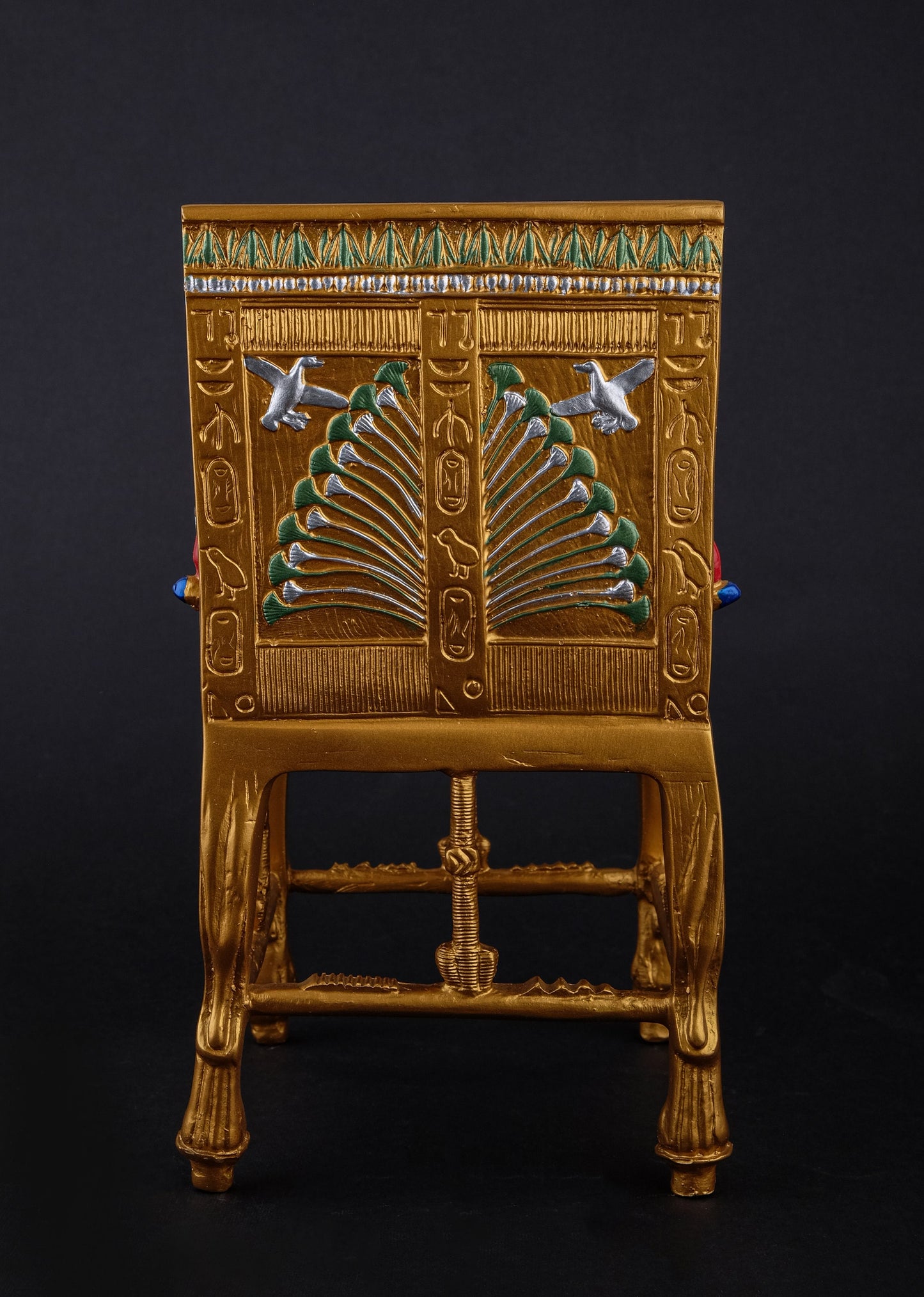 Gorgeous King Tutankhamun Throne Large - Handmade from polystone with the gold painting - Replica - handmade - made in Egypt