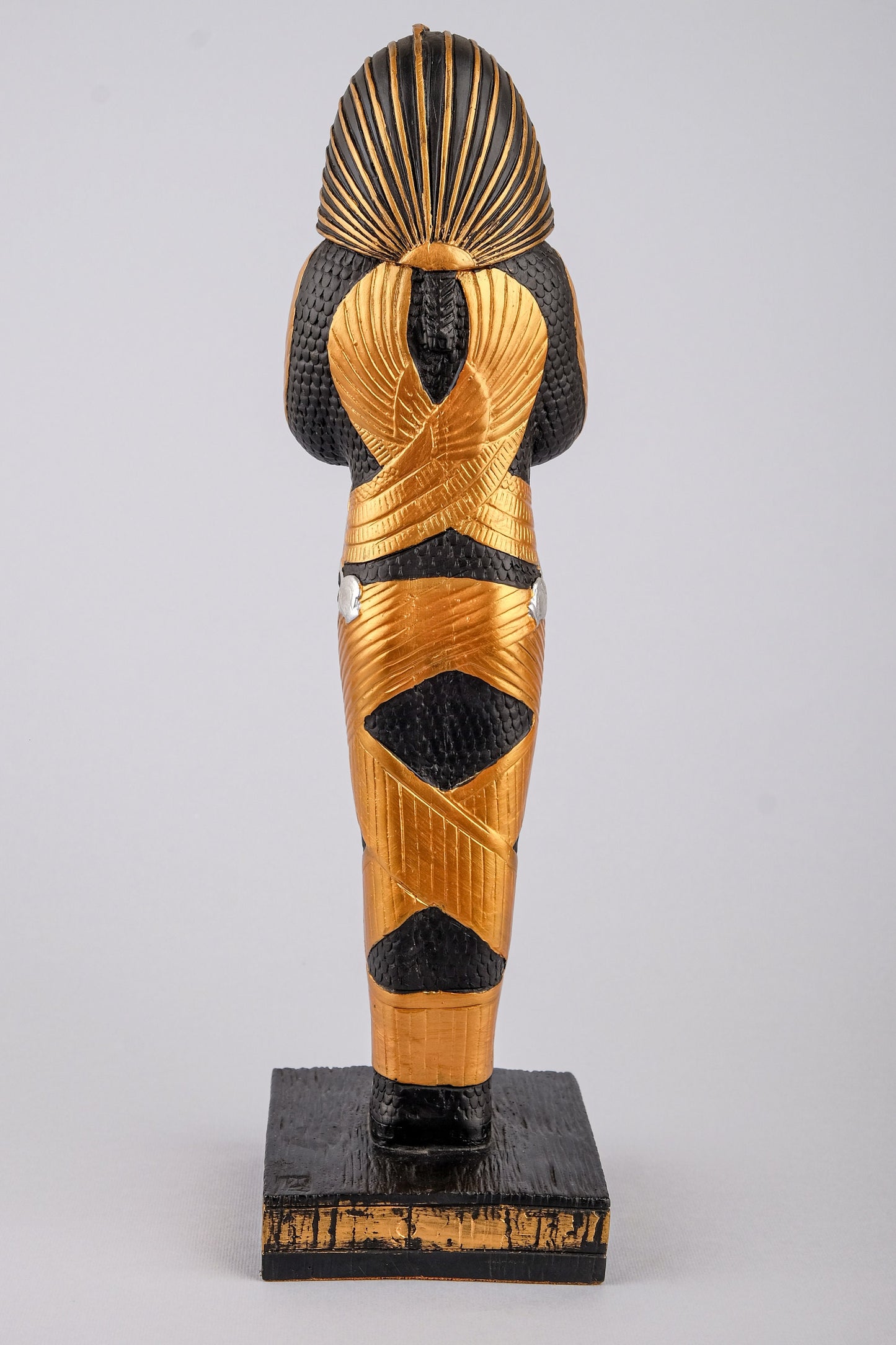 Unique Ancient Egyptian statue of King Tutankhamun large hand painted gold Black heavy stone made in Egypt