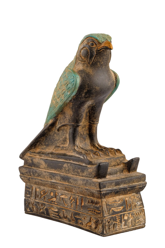 Statue of Horus god Falcon Bird heavy solid stone made in Egypt