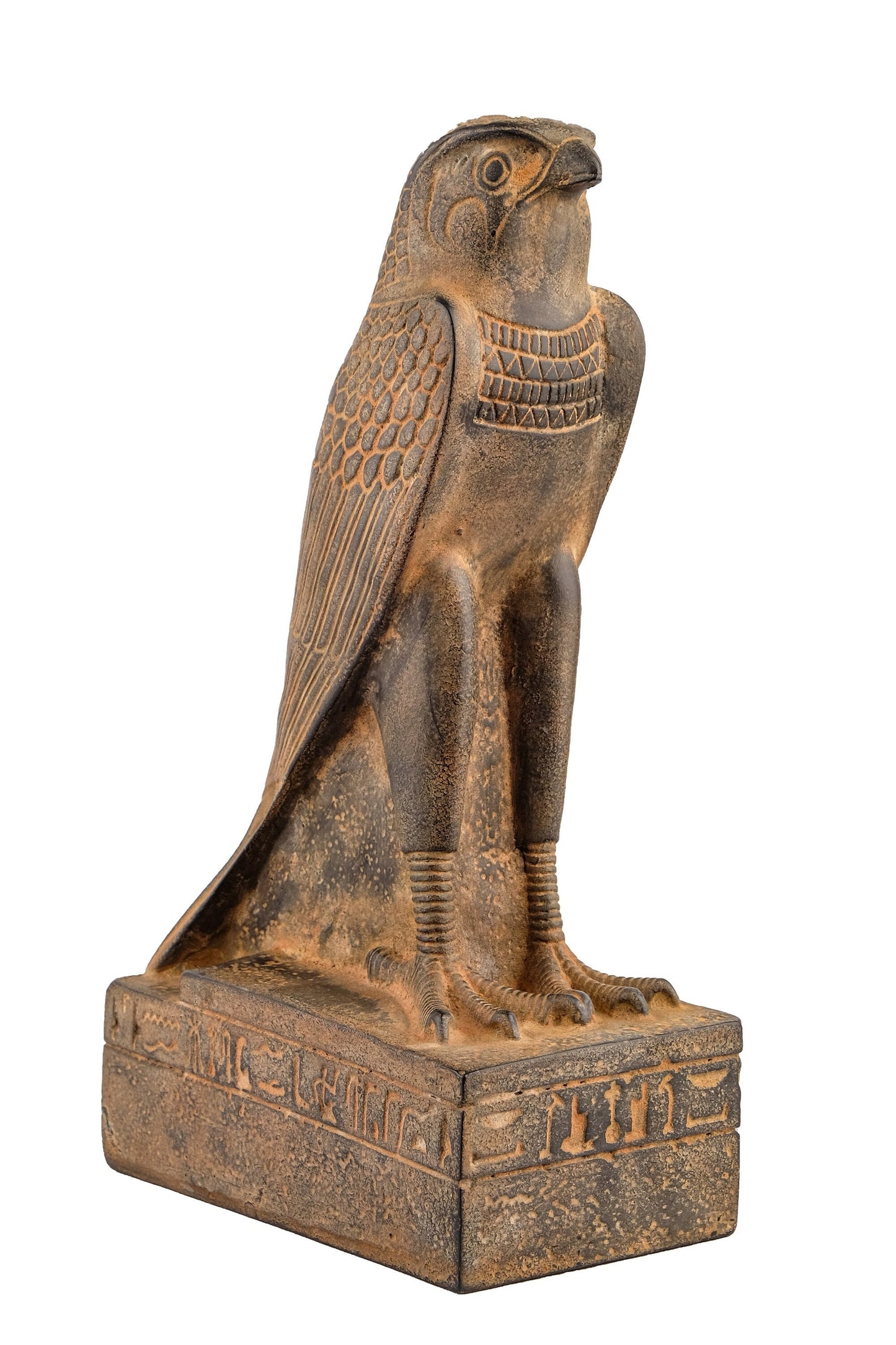 Ancient Egyptian Falcon Bird  Horus statue heavy black stone made in Egypt