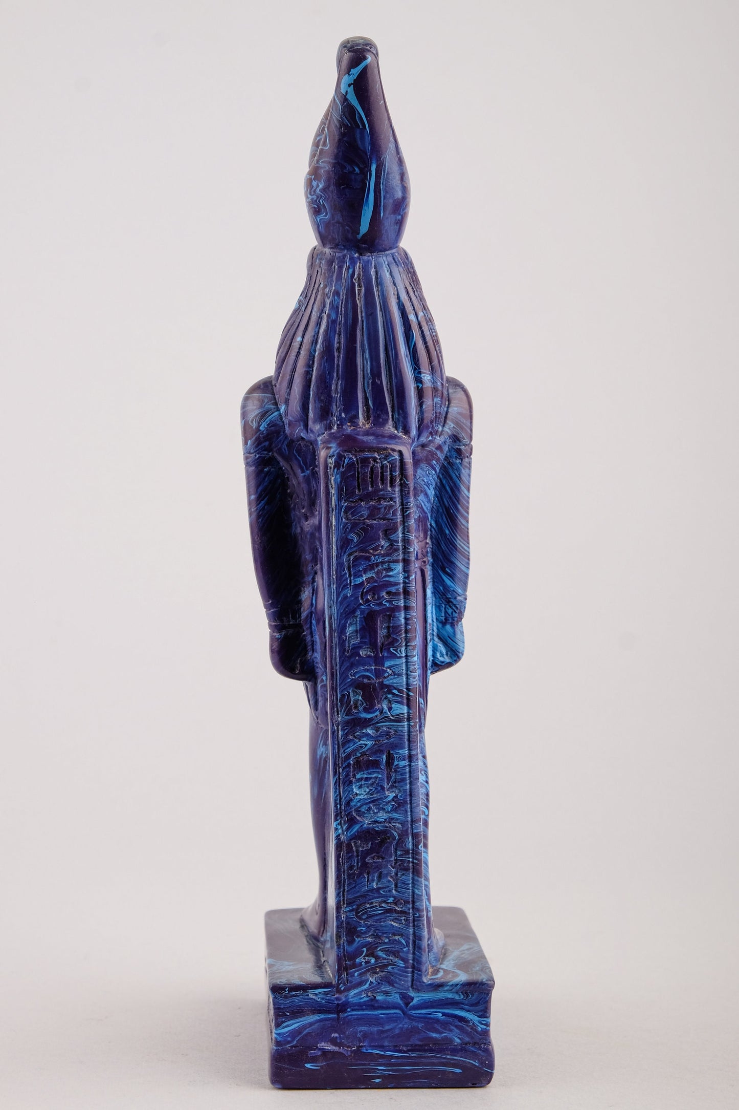 Statue Horus Falcon Headed God of Sky standing unique art Sculpture blue made in Egypt