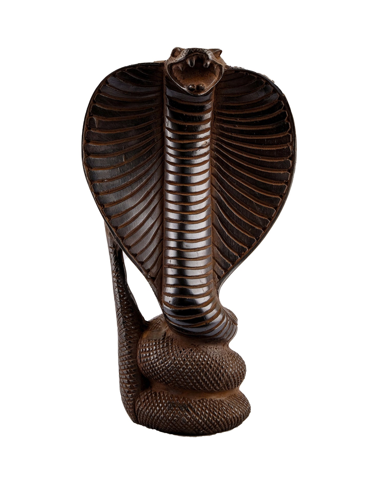 The mighty Uraes - Ancient Egyptian Cobra - Replica Altar statue Flawlessly carved from black basalt stone - Handmade in Egypt