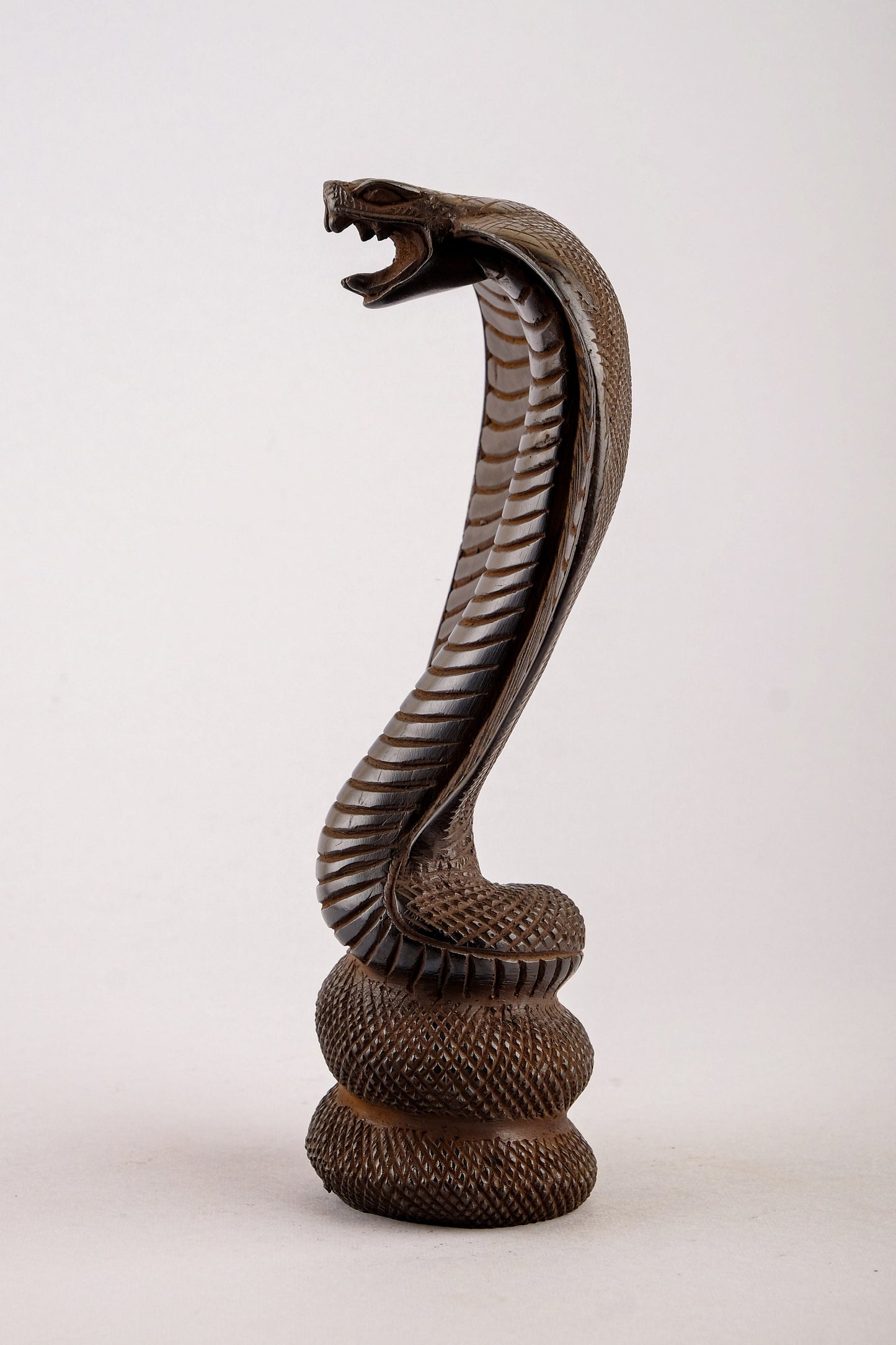 The mighty Uraes - Ancient Egyptian Cobra - Replica Altar statue Flawlessly carved from black basalt stone - Handmade in Egypt