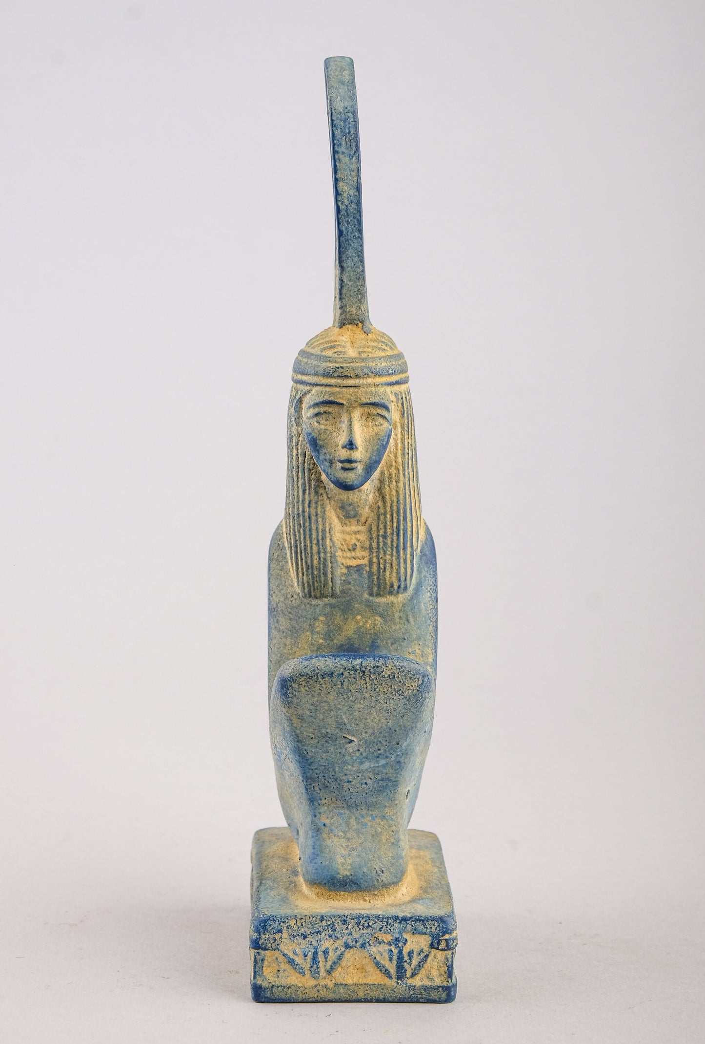 Unique ancient Egyptian statue Maat symbol of Balance and Truth Blue Stone handmade Egyptian art Altar statue made in Egypt