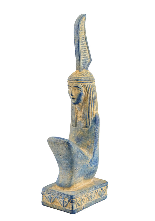 Unique ancient Egyptian statue Maat symbol of Balance and Truth Blue Stone handmade Egyptian art Altar statue made in Egypt