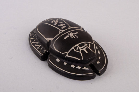 Unique Ancient Egyptian Sacred Scarab winged black stone made in Egypt