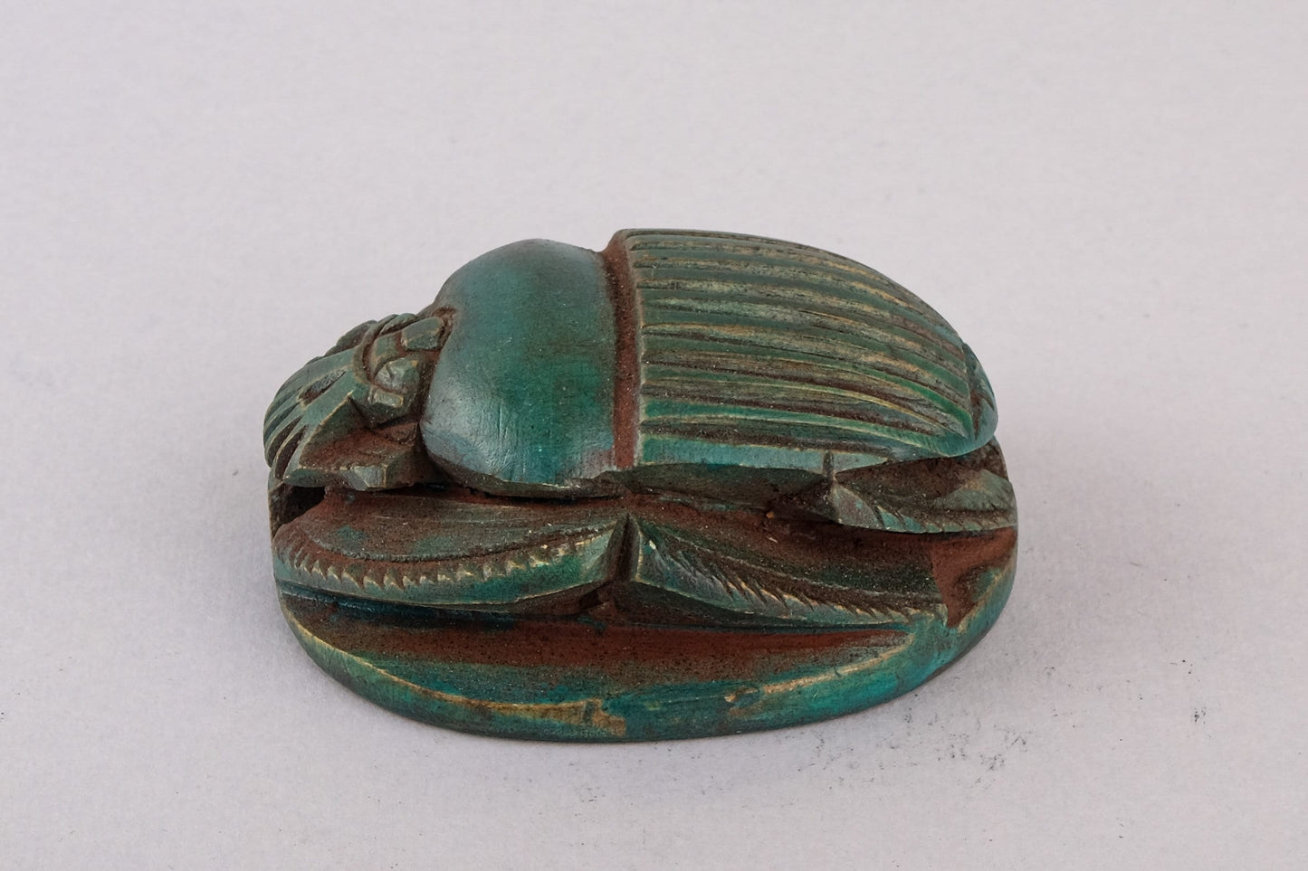 Unique Ancient Egyptian Sacred Scarab winged green natural stone made in Egypt