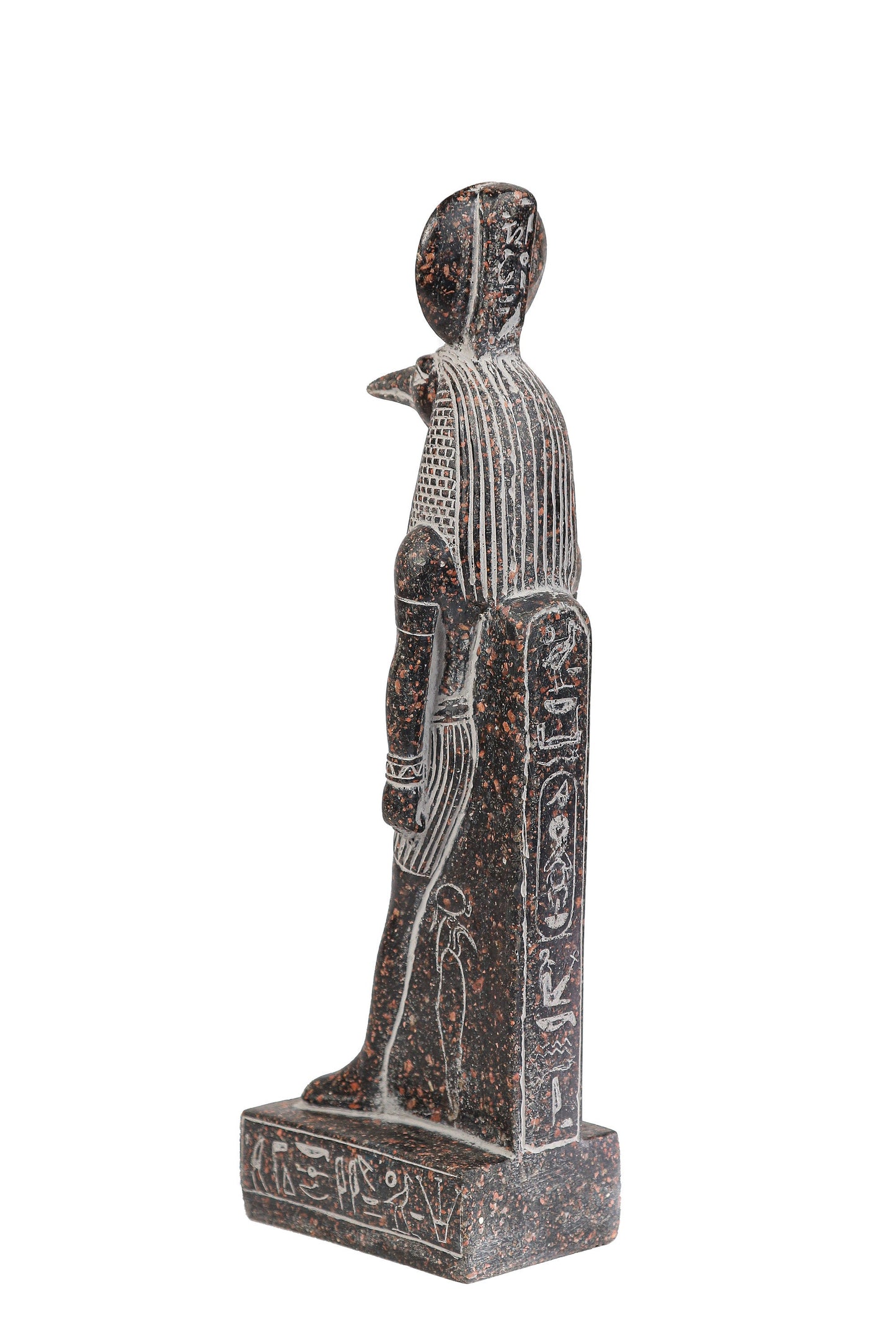 Ancient Egyptian statue of Thoth symbol of moon, magic, and master of knowledge . granite stone made in Egypt