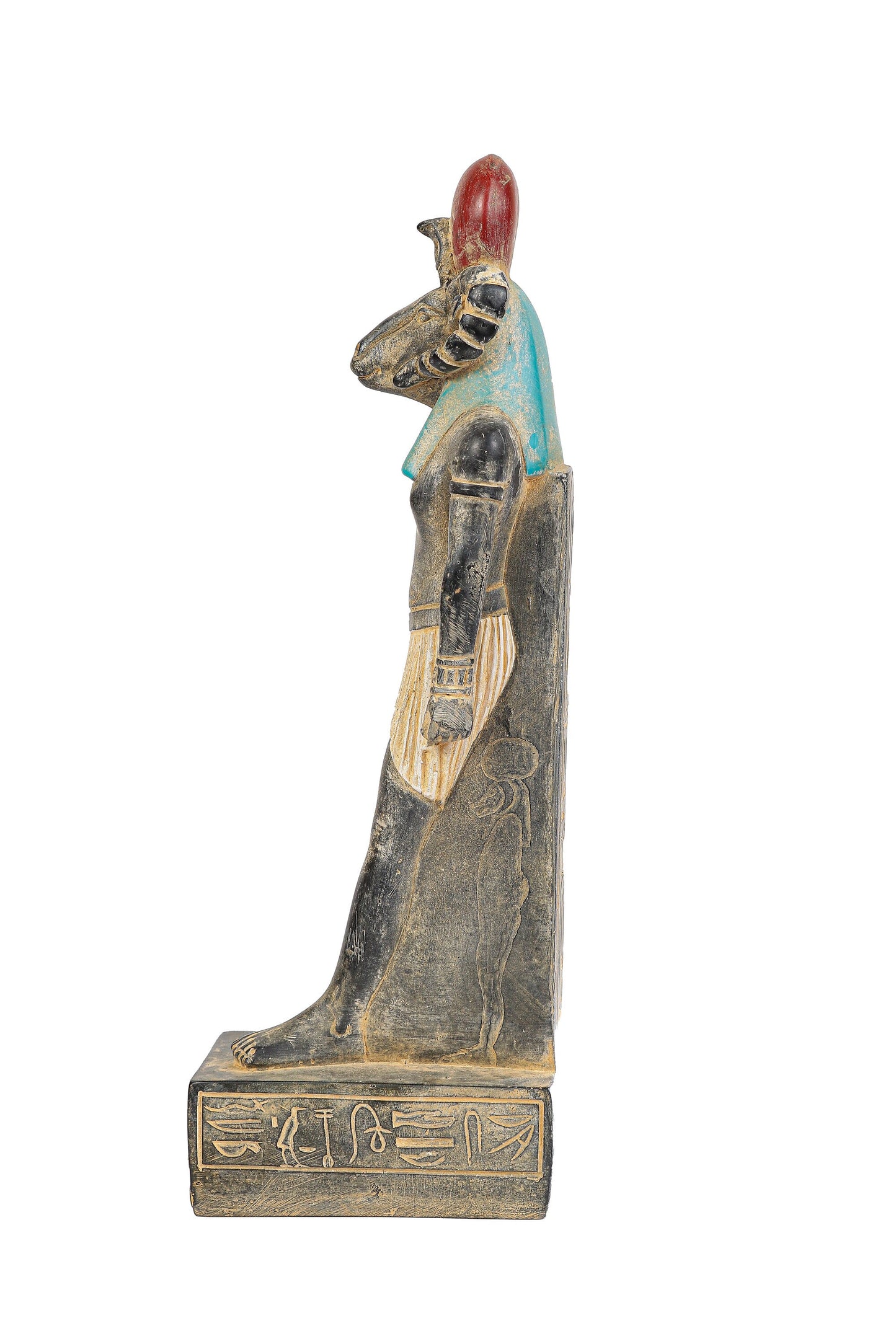 Ancient Egyptian Statue of Khnum heavy stone. Khnum was Symbol of the Nile and fertility in form of Ram - made in Egypt